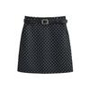 Saia Estilo Colegial Onda Bolinha Feminina 20214 Outono Nova Vintage Combinação Total Cintura Alta Slim A- line Saia Quadril