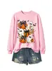 Amazon eBay estación independiente moda divertida versátil mujer fantasma calabaza murciélago lazo sudadera transfronterizo