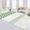 Alfombra a cuadros de terciopelo de cristal resistente a las manchas estilo romano para sala de estar, dormitorio, tapete de piso antideslizante, fácil de limpiar, lavable a máquina