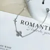 Pulsera de Plata de Ley 925 de Cristal de Hielo y Trébol de Cuatro Hojas para Mujer, Pulsera de Lujo Ligero de Moda con Diamantes Completa Estilo Bosque con un Toque de Alta Gama