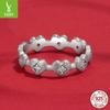 Anillo de amor de plata de ley 925 con rima en tono plateado para mujer, anillo de lujo ligero y de alta calidad con forma de corazón, regalo de cumpleaños para mujer.