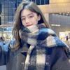 Bufanda de Cuadros de Alta Gama para Mujer Invierno 2024 Nuevo Estilo Coreano Versátil Estudiante Linda Pareja Bufanda Gruesa Cálida