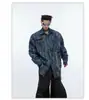 Camisa de Mezclilla Jacquard de Manga Larga de Alta Gama Estilo Americano para Hombre, Nueva Colección Otoño 2026 Chaqueta Holgada Oversize con Cuello de Solapa Moderna