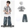 Ropa Moderna para Niños de Danza Urbana, Trajes Hip-Hop para Niños, Ropa de Actuación, Camisas Holgadas de Verano con Bloques de Color para Niñas, Ropa de Actuación Callejera