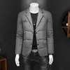 Jaqueta puffer de inverno 2024 nova, gola de terno de alta qualidade, moda masculina casual, casaco quente 88189