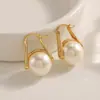 Pendientes de Perla Minimalistas de Lujo Ligero Estilo Francés con Diseño Único y Atractivo de Nicho, Clips para Orejas de Moda de Alta Gama con Personalidad