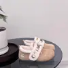 Zapatos de Mujer Invierno 2025 Lindos Cálidos Fair Isle Conejo Zapatos de Piel Felpa Plus Más Fáciles de Combinar Slip-On Plus Felpa Zapatos Birkenstock