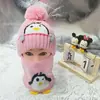 Touca de Bebê Inverno Estilo Coreano Touca de Urso para Meninos e Meninas, Touca de Lã Tricotada Infantil, Boina de Cor Sólida, Touca Engrossada com Proteção para Orelhas
