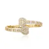 Pulsera de Moda Transfronteriza Pulsera de Escalera Corazón Diamante Pulsera de Doble Hebilla de Corazón Día de San Valentín Joyería de Mano Personalizada al por Mayor de Moda