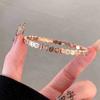 Pulsera de acero de titanio transfronterizo europeo y americano brillante con forma de panal de diamantes, pulsera con hebilla que no se decolora, joyería para novatos con estrella egipcia dorada