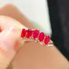 Anel de Rubi Envelhecido de Alta Qualidade, Quente e Popular, Transfronteiriço, com Pedra Principal 3x5mm