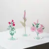 Adorno acrílico de pie para decoración de escritorio, lindo diseño floral, decoración de regalo, decoración del hogar, portamensajes transfronterizo