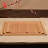 Tapete de Bambu Natural para Chá Acessórios para Cerimônia do Chá Porta-copos Tapete de Bambu para Chá Conjunto de Chá Estilo Japonês Porta-copos com Isolamento Térmico Bandeira de Chá