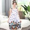 Camisón con Tirantes para Mujer Algodón Seda Verano Delgado Talla Grande Encaje Sexy Falda Midi Floral Algodón Seda Vestido de Pijama Estilo Perezoso