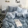 Juego de Cama de Algodón Lavado de Cuatro Piezas Estilo Ins Funda Nórdica Individual Dormitorio Estudiantil Edredón Juego de Tres Piezas Primavera y Verano