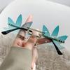 Gafas de sol divertidas sin marco para fiestas europeas y americanas de 2023, gafas de sol con diseño de hoja de arce, gafas de moda transfronterizas para mujer.