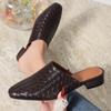 Chinelo Baotou Feminino de Verão Solado Rasteiro Europeu e Americano Transfronteiriço Tamanho Grande Sapatos Sandálias Novos Chinelos Antiderrapantes Chinelos Rasteiros