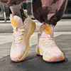 Zapatos de Baloncesto Gruesos, Resistentes al Desgaste, de Caña Media, Color Contrastante, para Estudiantes, Tallas Grandes Transfronterizas, Zapatos Deportivos Prácticos, Zapatos Casuales Nuevos para Hombre