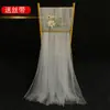 Novo Fundo de Tule com Fio de Rede para Encosto de Cadeira de Casamento Cortinas Decoração de Cadeira de Casamento ao Ar Livre Fio Branco Fio de Bambu Fio de Encosto de Cadeira