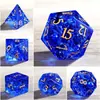 Grupo de Juego de Rol Dnd Set de 7 Dados de Juego Coc Dnd Rpg D6 D20 Azul Zafiro Explosión Cristal K9