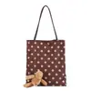 Bolso tote retro de ante con lunares para mujer, nuevo estilo 2026, bolso de hombro versátil, bolso para el día a día