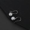 Aretes de Moda Elegantes Pequeños de Perla de Agua Dulce para Mujer con Baño de Plata S925 Aretes de Plata Simples Distintivos Estilo Coreano Aretes Gancho para la Oreja