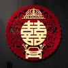 Adesivos de Caractere Dupla Felicidade para Casamentos, Decorações de Flores Péroladas com Revestimento Especial para Montagem do Quarto de Casamento, Adesivos 3D Dupla Felicidade para Portas de Entrada e Portas de Quarto