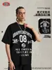 Camiseta Retro Lavada con Estilo Universitario de Calle Graffiti para Hombres y Mujeres.