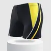 Bermuda de natação masculina, tamanho grande, corte solto, tamanho adulto, design de perna quadrada, adequada para fontes termais, previne situações embaraçosas, atacado do fabricante
