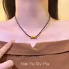 "Narrativa Minimalista" Collar de Cuerda Trenzada de Tubo Dorado Curvo para Mujer, Nuevo Estilo Chino Moda Personalidad Cadena para Clavícula de Viajero
