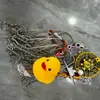 Trava de peixe pequeno pato amarelo aço inoxidável fivela para peixe vivo roda luya fivela de peixe acessórios de pesca fivela trava de peixe