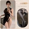 Lingerie sexy cheongsam garota gostosa pijamas sexy cheongsam com fenda alta vestido de perspectiva de malha pura sexy mulheres livres