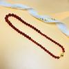 Cadena de clavícula de ágata roja natural de plata S925, collar ligero de lujo de nicho, hecho a mano, con cuentas, regalo para mujer