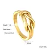 Anillos de Joyería Transfronterizos Europeos y Americanos, Anillos Creativos con Diseño de Nudo, Anillos de Moda y Simples, Anillos de Acero Inoxidable Chapados en Oro