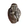6.5cm Madera de Águila Indonesia Tallada a Mano Buda Sonriente Buda Maitreya Colgante Pequeño Adorno de Talla Maciza para Uso Personal