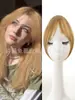 Peluca con flequillo para mujer, parte frontal natural, cabello real, flequillo de aire de ocho caracteres, flequillo falso francés ligero sin dejar rastro