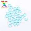 Precio de fábrica venta al por mayor redondo plano liso piedra de vidrio azul mar 3mm-6mm piedra desnuda terminada con calidad estable