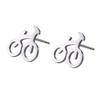 Brincos de tarraxa miniatura estilo coreano para comércio exterior transfronteiriço, moda fofa, brincos de tarraxa de bicicleta simples para mulheres, aço inoxidável