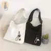 Bolsa Tote de Lona Personalizada com Vários Bolsos, Versátil para Estudantes Universitários Frequentarem Aula, Usar no Ombro no Trajeto, Personalização de Bolsa de Lona Estilo Coreano