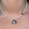 Colar de Pérolas Estilo Ins para Mulheres, Design Versátil de Nicho, Corrente de Clavícula de Luxo Leve de Alta Qualidade com Pingente de Coração, Joias para Atacado