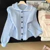 Cárdigan suéter de estilo francés, pequeño, delicado y elegante para mujer, un nuevo diseño de otoño/invierno que irradia un encanto juvenil y dulce, hecho de tejido de punto suave y cómodo