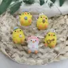 Dibujos Animados Pollito Amarillo Lindo Accesorios de Resina DIY Pasadores para el Cabello Dijes para Zapatos Materiales del Zodiaco Decoraciones para Fundas de Teléfono