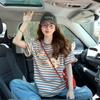 Camiseta de Algodón Puro con Parches de Encaje Rayado de Alta Resistencia para Mujer, Top Holgado de Moda Estilo Europeo Oversize que Cubre el Vientre