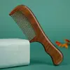Peine de Madera Antiestático Sándalo Negro Peine Masajeador de Dientes Anchos para Uso en Casa Peine Portátil