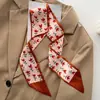 2026 Nuevo Elegante Pañuelo de Seda para Mujer, Estilo Coreano y Japonés, Cinta Decorativa Estampada Versátil, Diadema, Bufanda, Lazo para Bolso, Pañuelo Pequeño para el Cuello