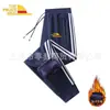 Pantalones Deportivos Casuales de Moda para Hombre con Cordón y Tres Rayas Más Vendidos Pantalones Rectos Gruesos de Forro Polar Cálidos de Invierno