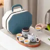 Taza de Té Portátil Estilo Chino de Porcelana Blanca con Patrón de Loto para Acampar al Aire Libre, Preparación Rápida de Té, Personalización de Regalos, Venta al por Mayor
