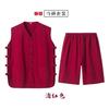 Colete de verão, shorts, duas peças, terno Tang, retrô, moda chinesa, marca de linho, colete Hanfu