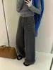 Pantalones Casuales de Pierna Ancha Rayados Estilo Coreano Estilo Perezoso con Cordón Cintura Elástica Nuevo para Principios de Primavera Todo Fósforo Arrastre Pantalones de Verano para Mujer