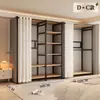 Guarda-roupa aberto com estrutura metálica, armário de armazenamento para quarto, uso doméstico, fácil de montar, adequado para apartamentos de aluguel